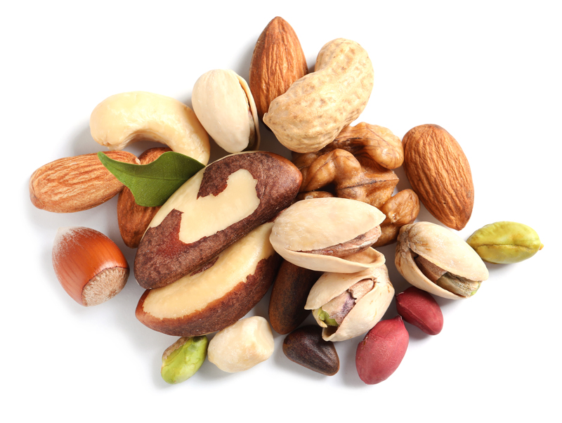 A collection of seeds and nuts, some of the best foods to improve immunity
